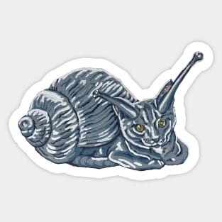 Grey Kitten Snail Sticker